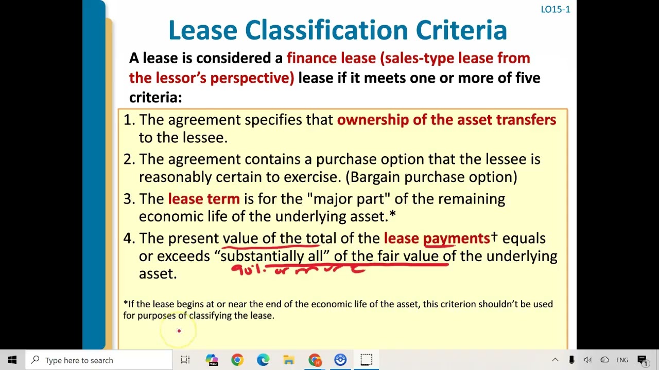 Chapter 15 - Five Finance Lease Criteria