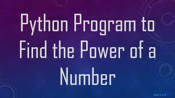 Python Program to Find the Power of a Number