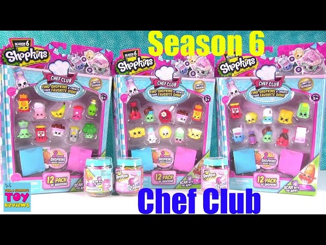 Full Box Shopkins Season 6 Chef Club Surprise Blind Bag Mystery Jars - Toy  Video 