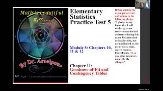 2026 Sum Module 5 Practice Test 5 Ch 11 Goodness of Fit and Contingency Tables