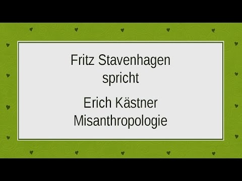 Erich Kästner „Misanthropologie'