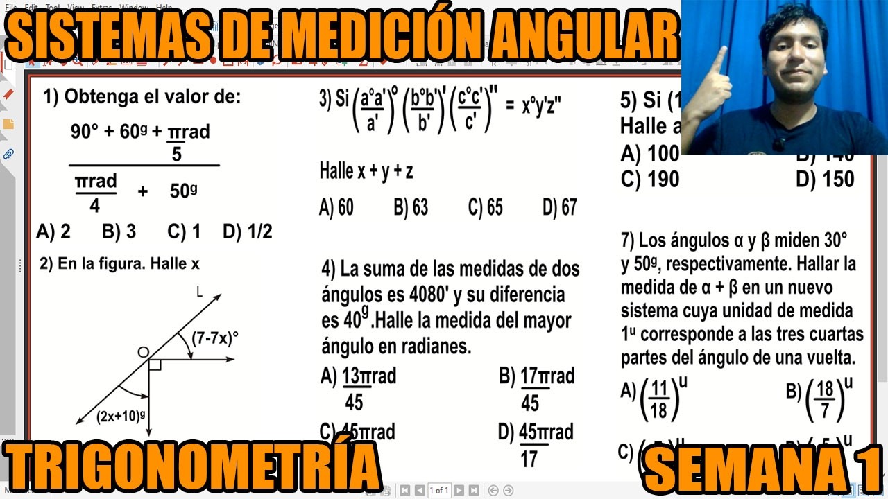 SISTEMAS DE MEDICION ANGULAR TRIGONOMETRÍA (SEMANA 1)