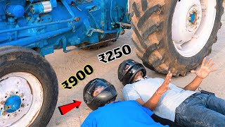 Tractor VS Helmets | Cheap VS Expensive- कौनसा हेलमेट हमारी जान बचा पायेगा?