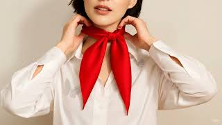 Kırmızı Parlak Saten Eşarp Bandana Polyester Etkinlik Kutlama 23 Nisan