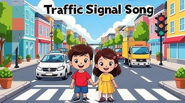 Traffic Signal Song for Kids | Red Light Yellow Light Green Light 🚦 | Learn Road Safety