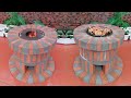 Brand new wood stove ideas from red brick and cement