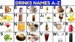 A-Z Drinks Names With Alphabetimals Drinks For Kids Abc Drinks Book A-Z Drinks Flashcards