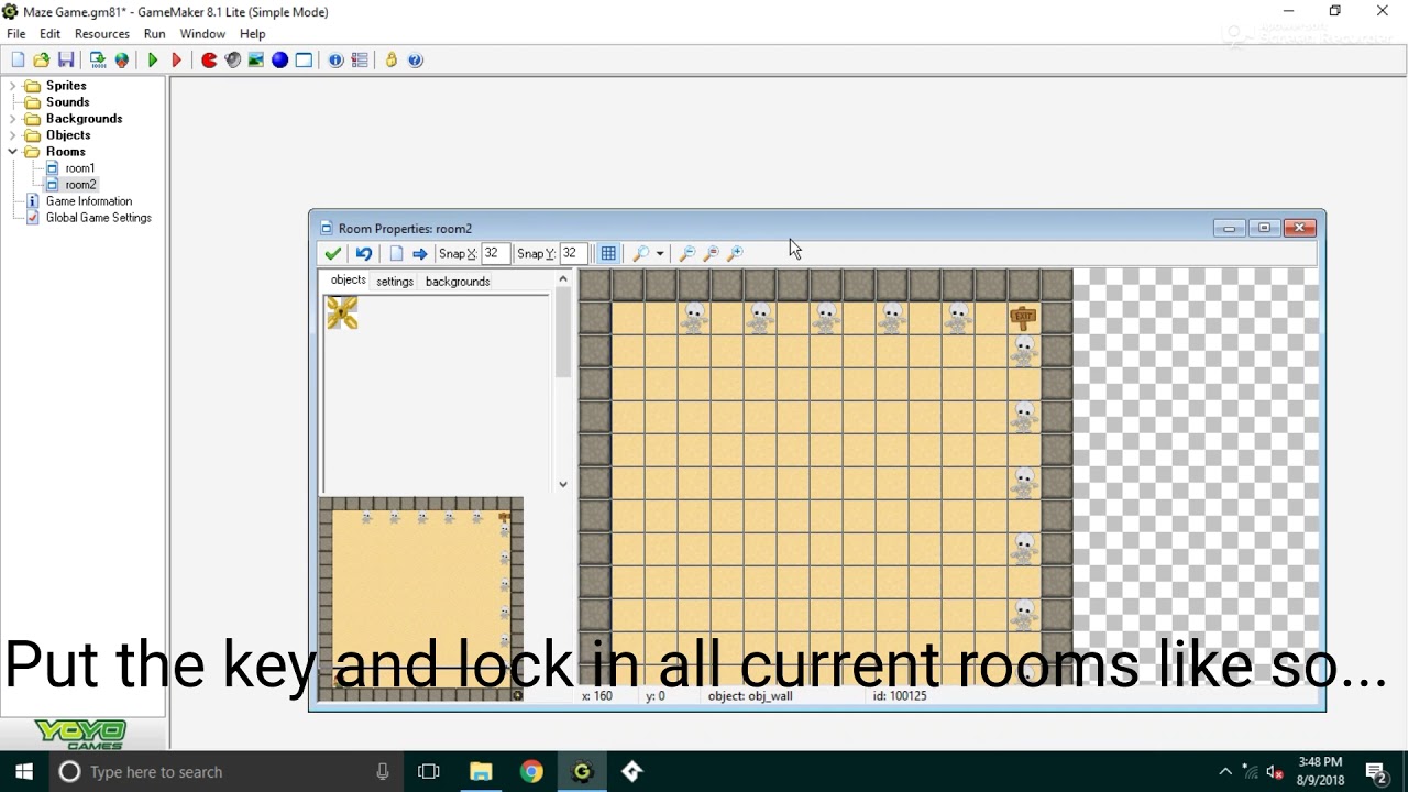 Gamemaker Studios 8.1. Tutorials Part 4: Key and Lock
