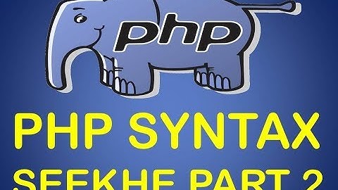 php syntax in hindi for beginner part 2
