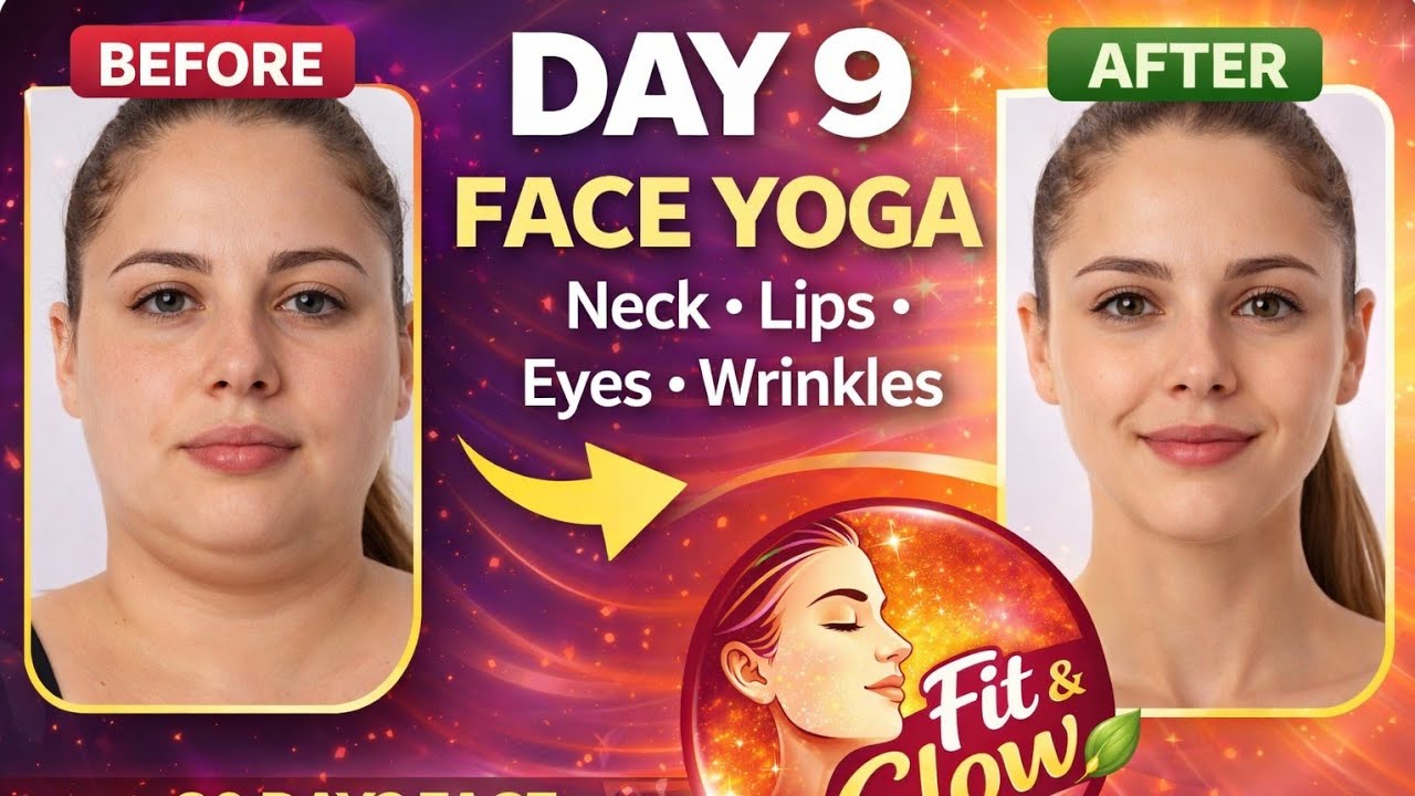 Day 9 Face Yoga Transformation 😱 Neck Tightening & Wrinkle Control | 30 day challenge 