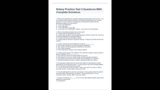 Notary Practice Test 2 Questions With Complete Solutions pdf