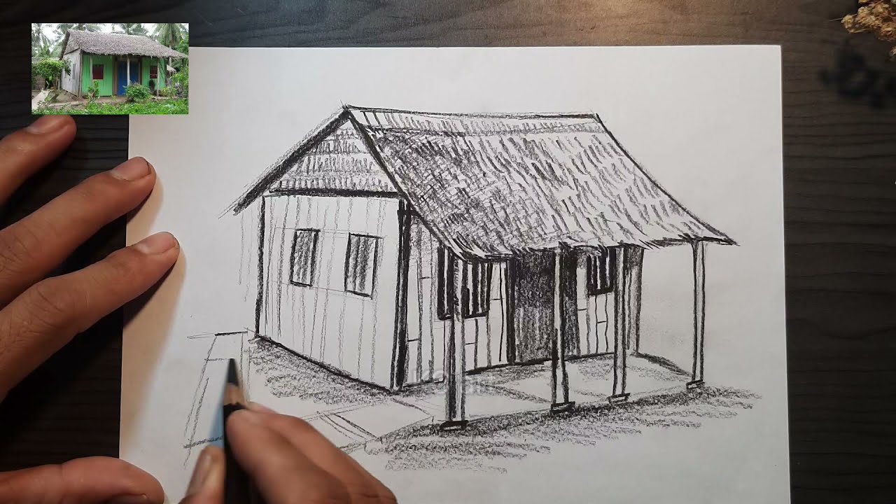 Hướng dẫn vẽ tranh phong cảnh đơn giản | Vẽ kí họa | How to draw landscape  | KC art - YouTube