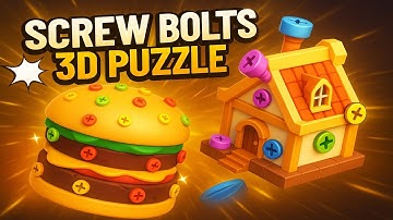 Screw Bolts 3D Puzzle Gameplay 🔩 Unscrew, Unjam & Unlock! | Brain Teaser Walkthrough (Mobile)