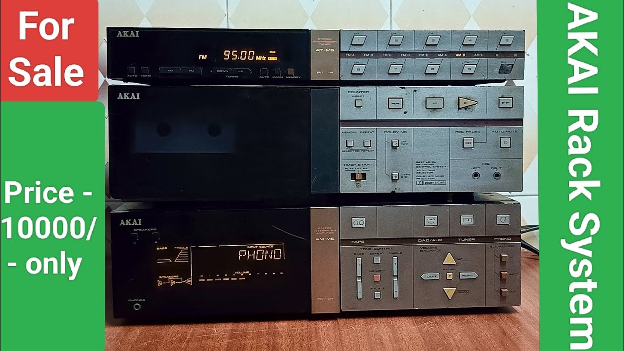 AKAI Rack System Akai Amplifier Cassette Deck Tuner Nice Sound Quality ...