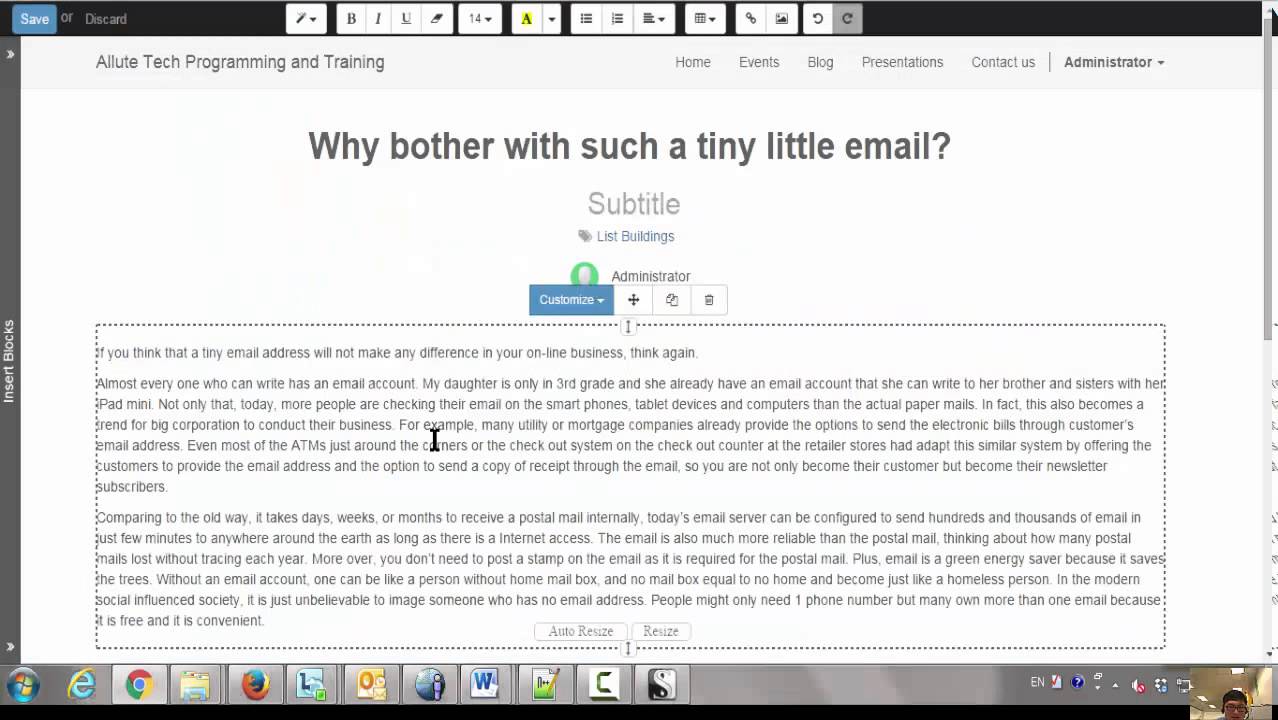 How to create a Blog in Odoo 9?