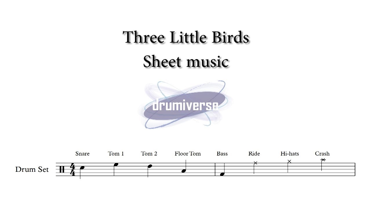 Three Little Birds By Bob Marley Drum Score Request 60 Youtube
