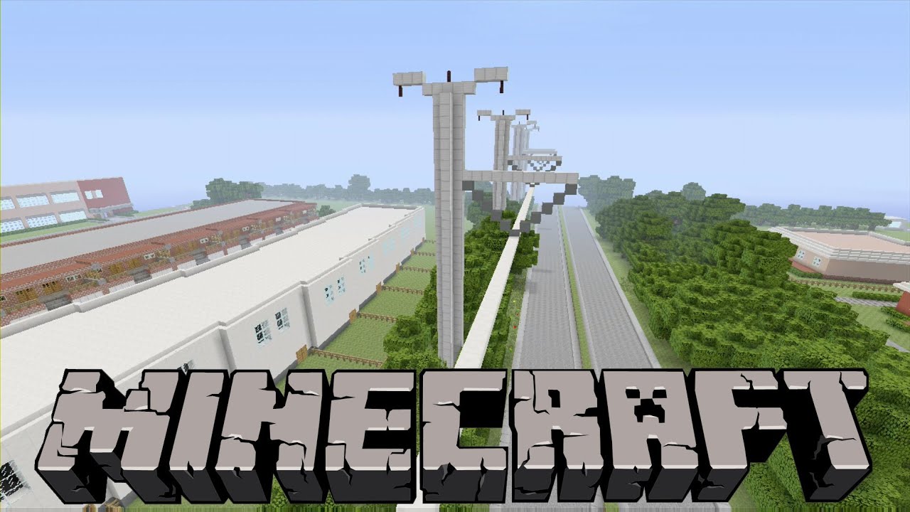 Minecraft Power Poles. Finish line in Minecraft. Minecraft power