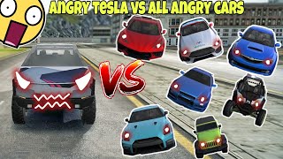 Angry tesla VS all angry cars😱||part 1|| Extreme car driving simulator🔥||