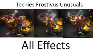 Dota 2 Frostivus - Techies Unusuals All Effects Preview | Frostbloom, Snowdrift & Candy Caster