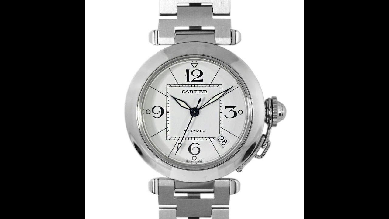美品・カルティエ パシャC・自動巻き時計-97.4g/W31074M7/シルバー