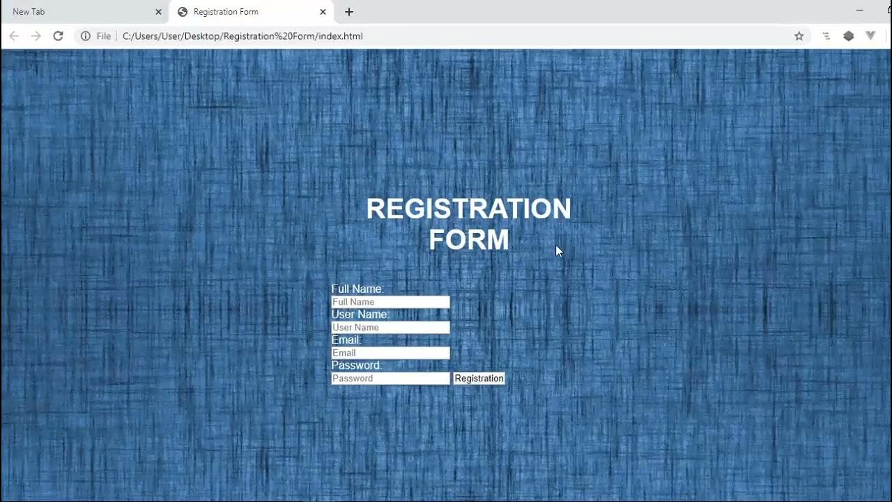 How to Create Simple Registration Form using only HTML and CSS Sign up ...