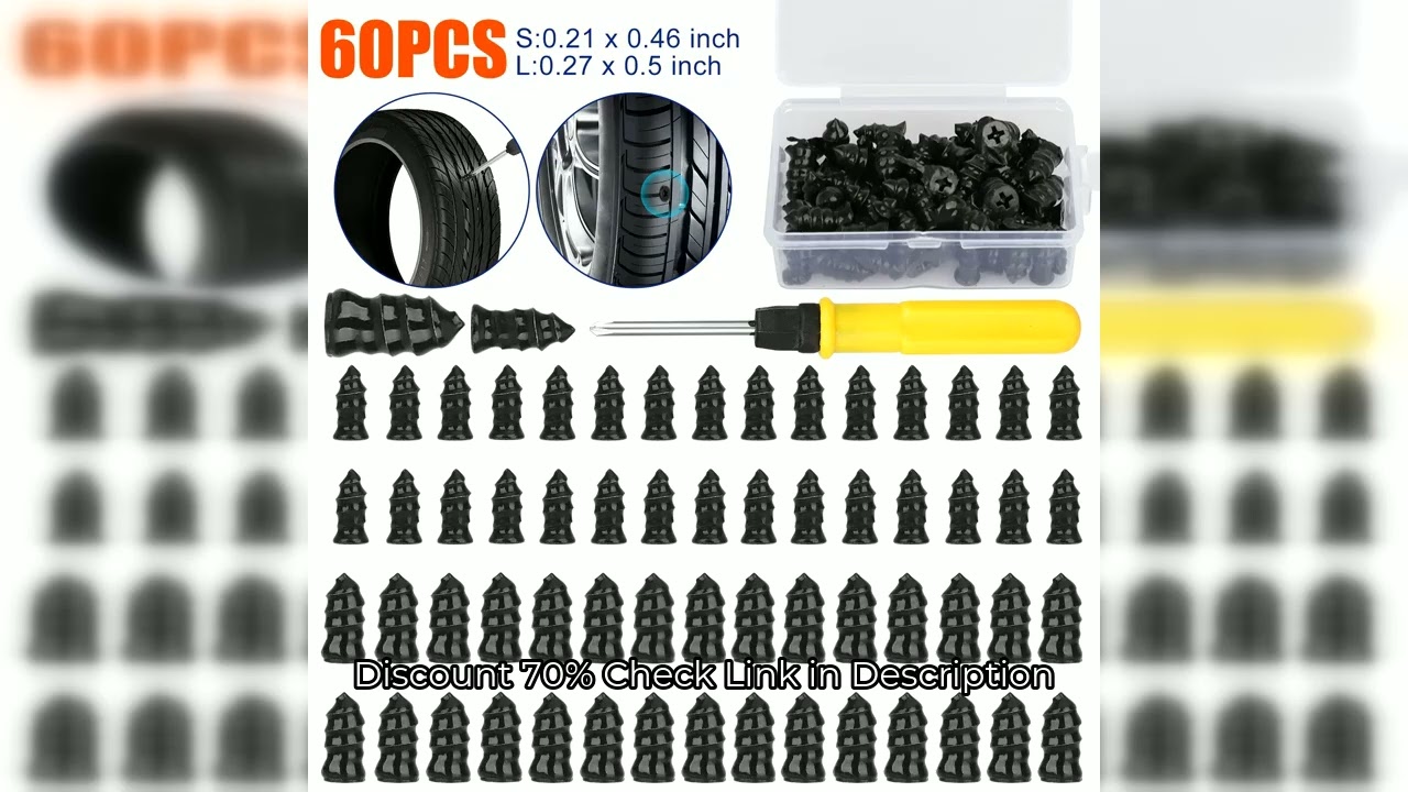 60PCS Car Vacuum Tire Repair Nail Rubber Screw Nails+  Tool Set w/Box Moto Tyre Repair Stud Patch Ca