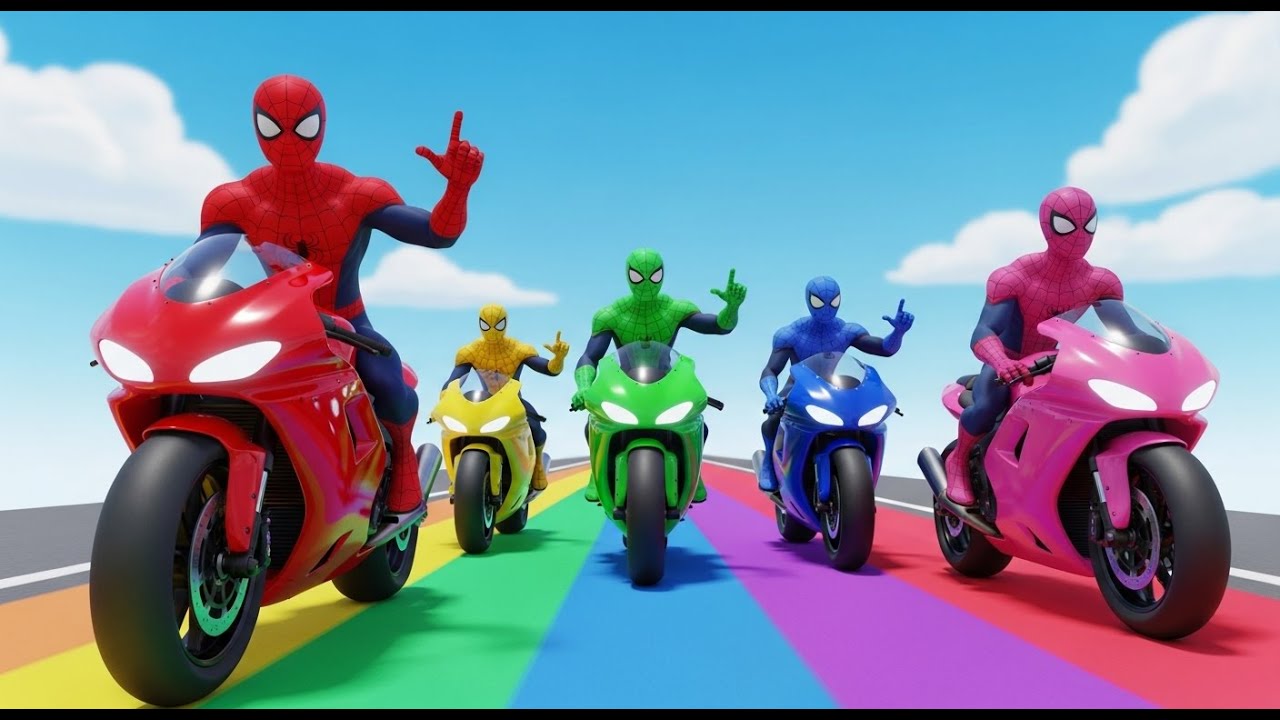 SPIDER-MAN rides on Motorcycle 🏍️ | Funny Stunts Compilation | Epic GTA Superheroes Race 