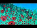 Poppies / Simple Floral / Abstract Painting Tutorial / For Beginners / Palette Knife