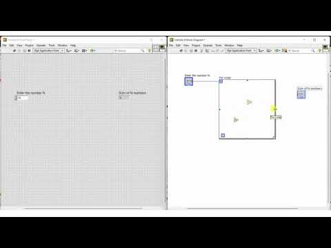 3. Sum of ‘n’ numbers using ‘for’ loop, LabVIEW Programming Basics -BEC358A, Dept. of EC, RIT-Hassan