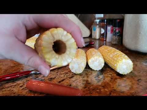 Corn on the Cob, But Instead of the Corn Bone, It's a Hot Dog