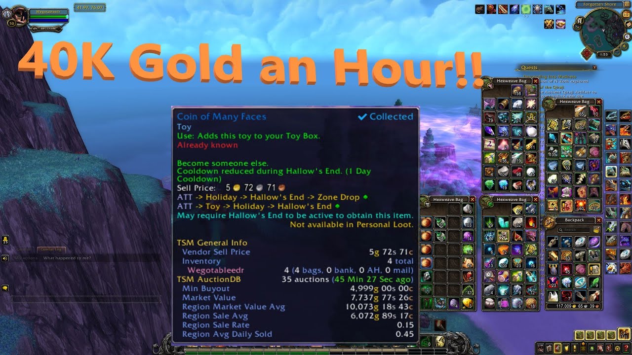 Hollows End Coin of Many Faces 40K+ Gold an hour!!
