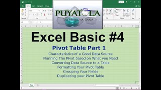 Excel Basic #4 Pivot Table part 1 (Tagalog)