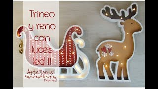 Sleigh and Reindeer with LED Lights!!