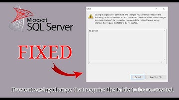 SQL Server - Prevent saving change that require the table to be re-created