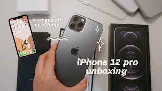  iphone 12 pro unboxing (graphite, 128gb) + what's on my iPhone