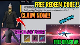 NEW REDEEM CODE|FREE BLACK T-SHIRT,DRACO AK,BUNNY MP40 AND MORE|REDEEM NOW|#COXYT screenshot 3
