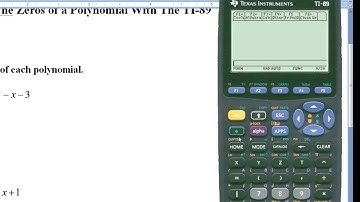 Find The Zeros of a Polynomial With The TI-89