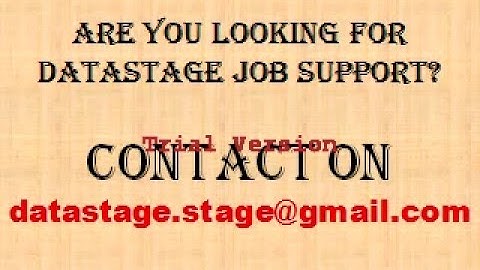 Datastage Training/Job Support