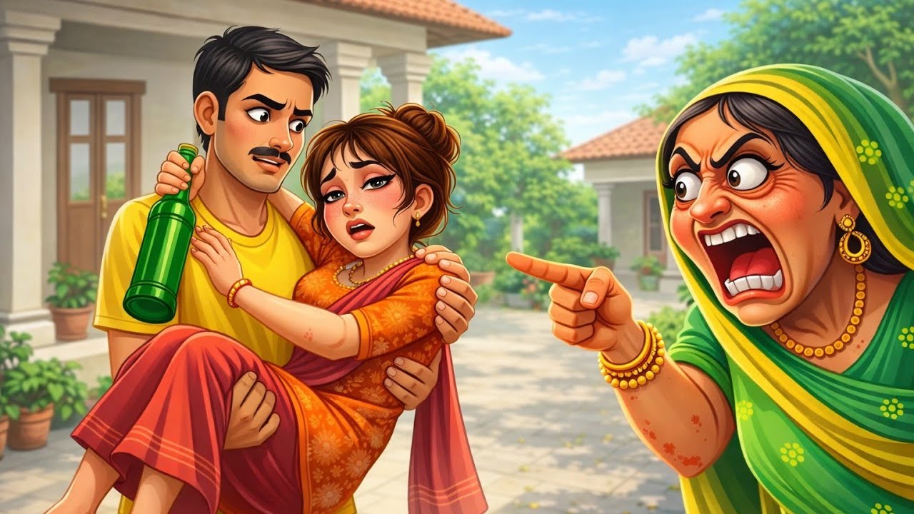 शराबी बहु का राज़ | Saas Bahu Story | Hindi Cartoon Kahani | 