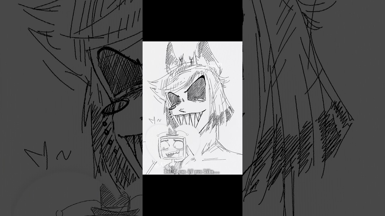 || collab with tt: @toterigel2 || ✧I DON'T SPEAK GERMAN✧ #draw#radiostatic#art#hazbinhotel#meme#song