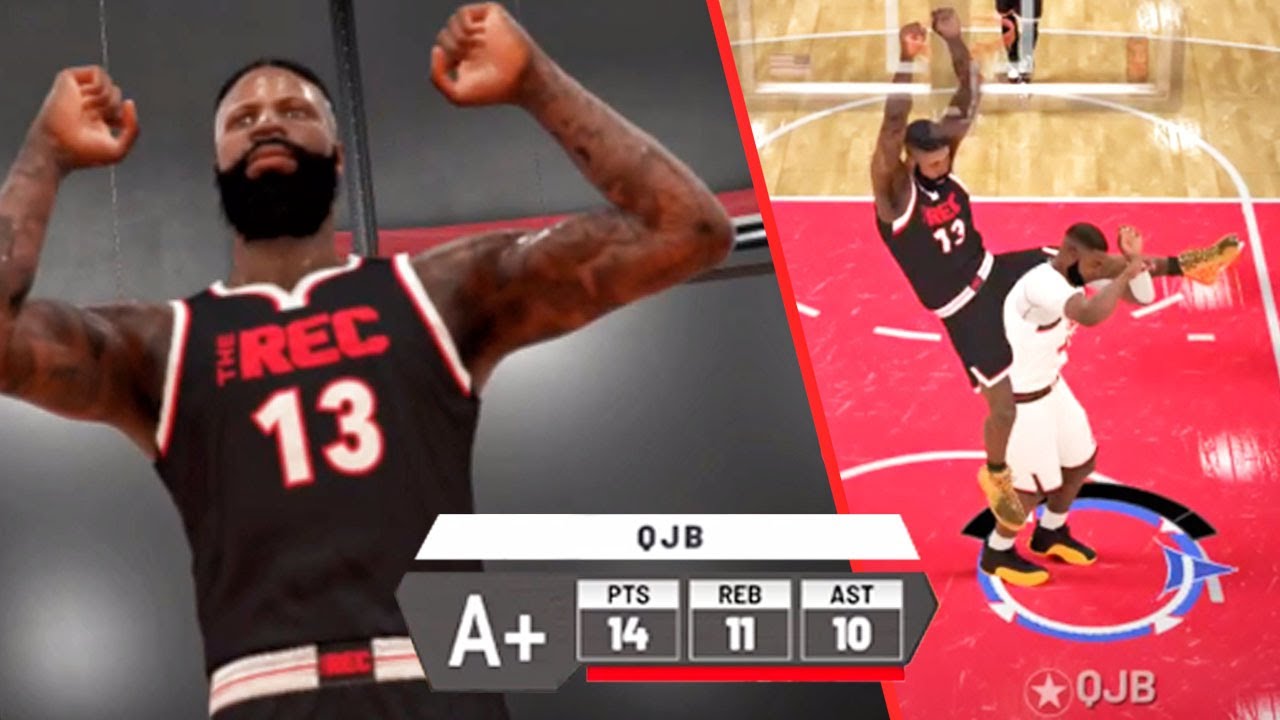 TRIPLEDOUBLE in REC CENTER with RANDOMS! NBA 2k21 PF Paint Beast