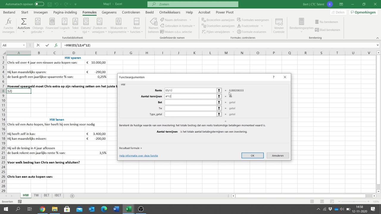 Hoe werkt de functie HW (Huidige Waarde) in Excel? - YouTube Hoe Werkt De Functie Hw (Huidige Waarde) In Excel? - Youtube