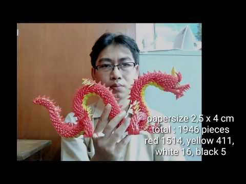 Papercraft 3d origami chinese dragon part 1 - easy