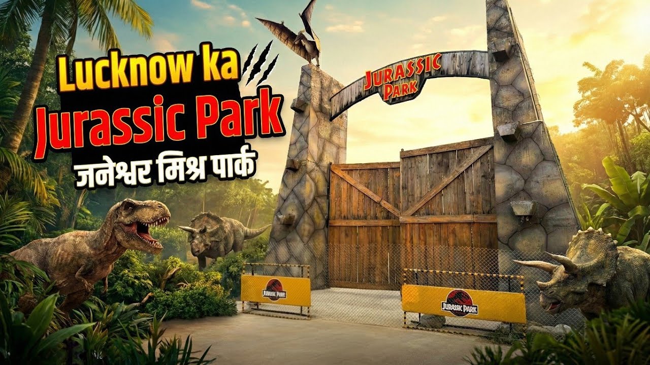 Dinosaur Ne Kiya Attack 🦖🦕😱😰| Jurassic Park Lucknow 🦖 | Janeshwar Mishra Park |