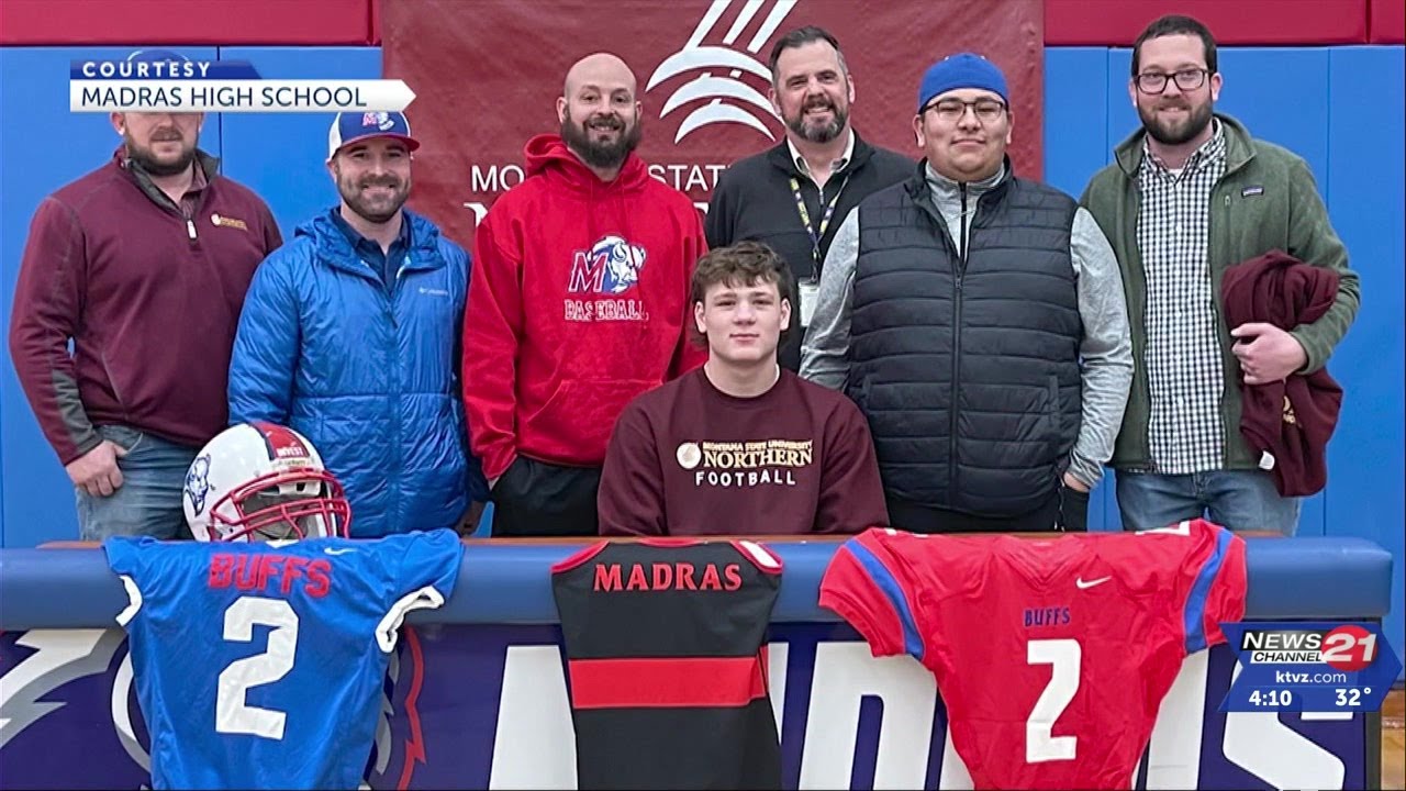Madras senior commits to play football and wrestle college YouTube