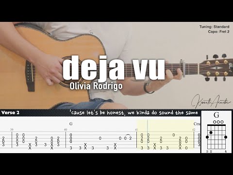 Deja Vu - Olivia Rodrigo | Fingerstyle Guitar | Tab Chords Lyrics