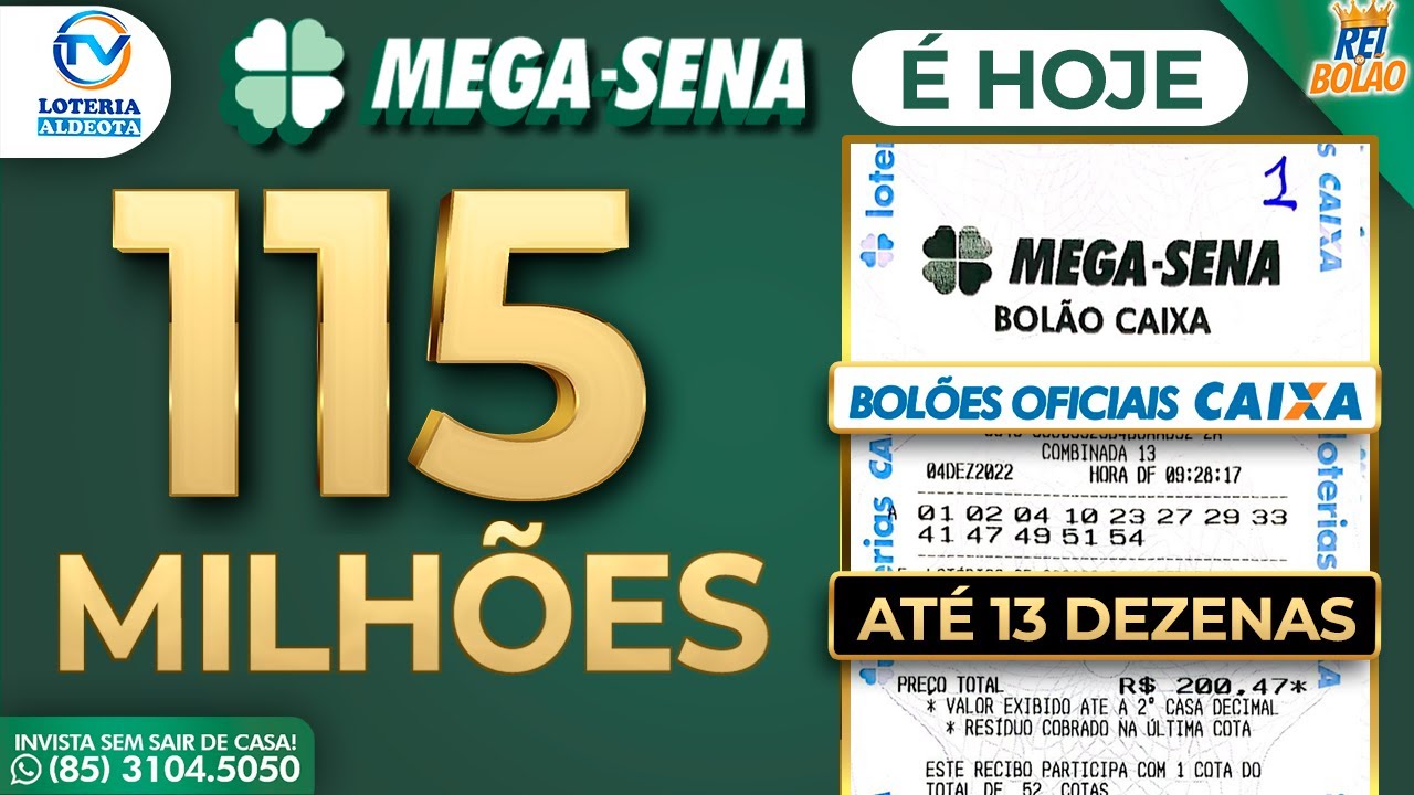 Mega-Sena acumula para R$ 115 milhões e bolões aumentam a chance de ganhar  o prêmio - Sulinfoco