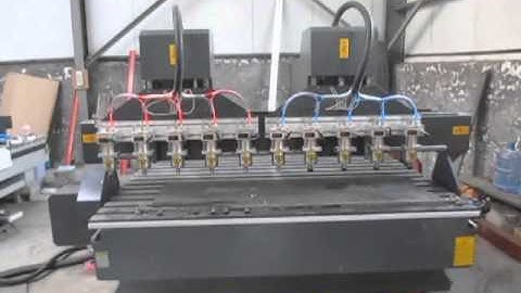 3Axis High Performance 2m x 3m 10 Spindles Woodworking CNC Router Test for UAE Customer