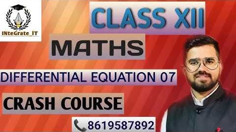 R.B.S.E Class XII Mathematics: Lec 07 Differential Equation by JD Sir