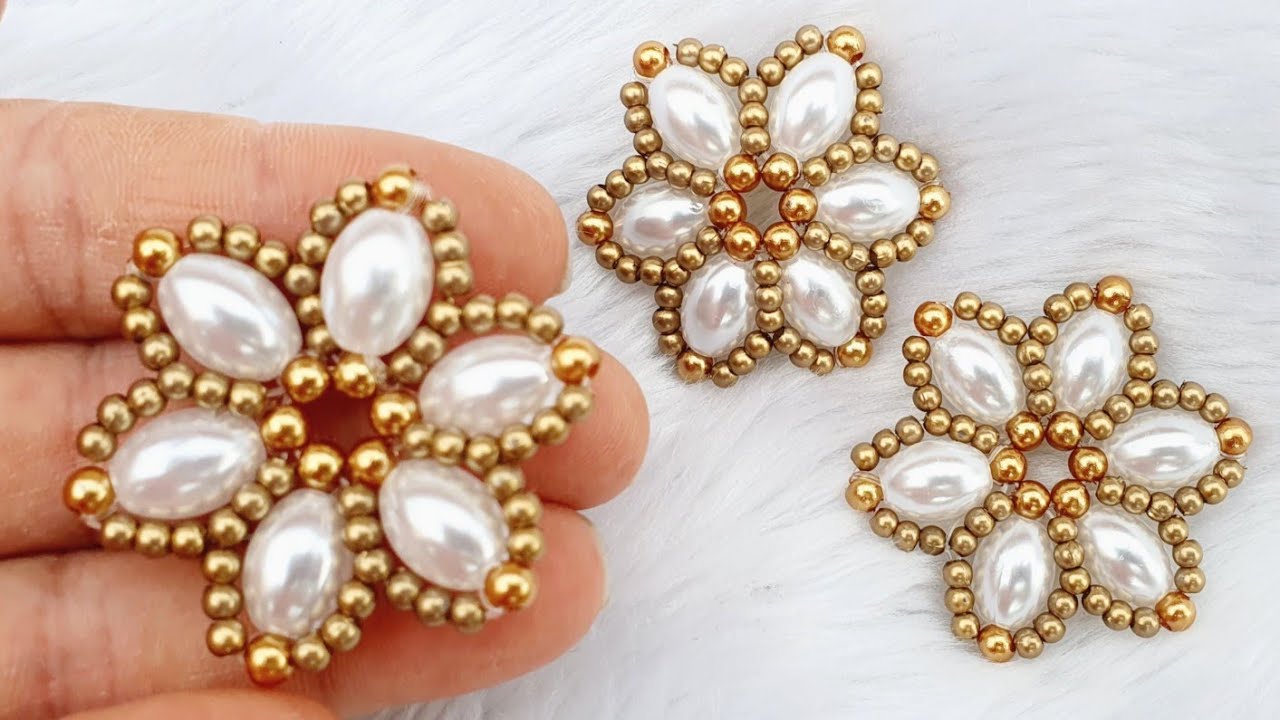 Flor de Pérolas Fácil / Florzinha de pérola oval